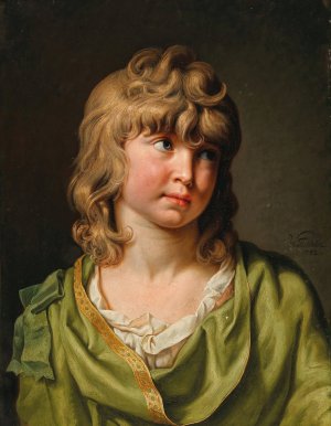 Portrait of a boy with blond curls by Johann Heinrich Wilhelm Tischbein Oil Painting