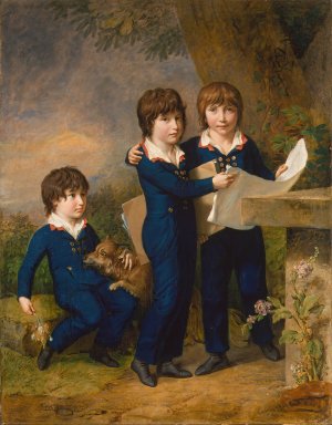 The Children of Martin Anton Heckscher; Johann Gustav Wilhelm Moritz by Johann Heinrich Wilhelm Tischbein Oil Painting