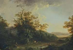 Landschaft Mit Fischern, Hirten Und Vieh by Johann Heinrich Wuest Oil Painting