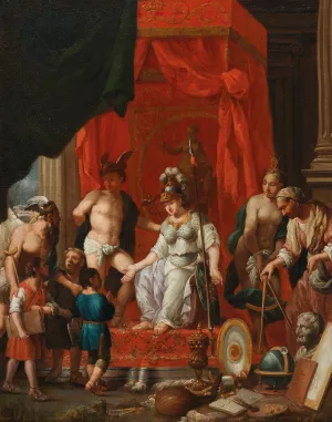 Minerva as Patroness of the Arts by Johann Heiss Oil Painting