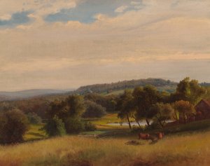 Cows Grazing in a Pasture by Johann Hermann Carmiencke Oil Painting