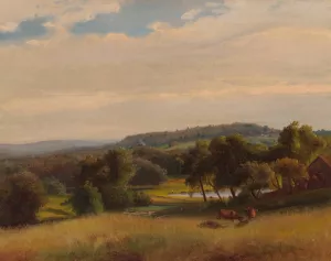 Cows Grazing in a Pasture by Johann Hermann Carmiencke Oil Painting