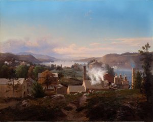 Poughkeepsie Iron Works by Johann Hermann Carmiencke Oil Painting