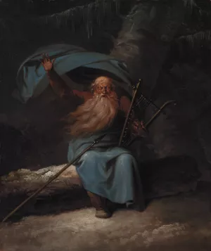 Skovlandskab ved Hellebaek. Efterar by Johann Hermann Carmiencke Oil Painting