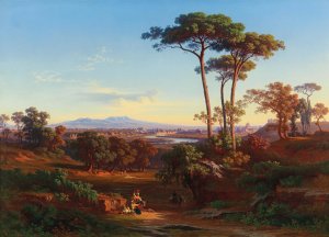 Ansicht von Rom vom Monte Mario Oil painting by Johann Jakob Frey
