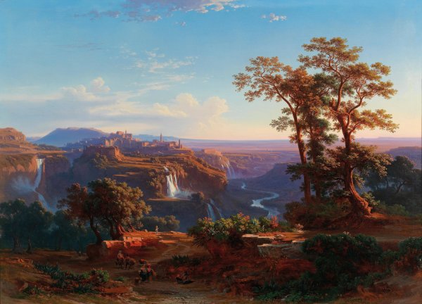 Ansicht von Tivoli by Johann Jakob Frey - Hand-Painted Oil Painting Reproduction