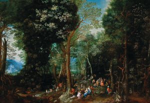 Saint John the Baptist Preaching in the Wilderness by Johann Jakob Hartmann Oil Painting