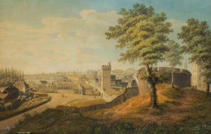 Blick von der Elisabethenschanze auf die Rundbastion, zum Steinentor und zur Steinenschanze in Basel by Johann Jakob Schneider Oil Painting