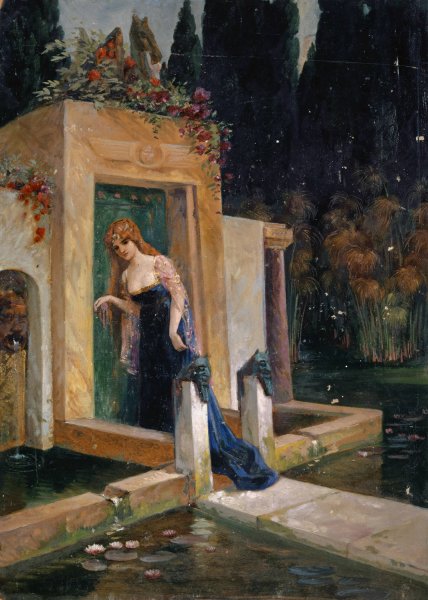 Vivian at Merlin's Tomb  by Johann Jakob Schneider - Hand-Painted Oil Painting Reproduction