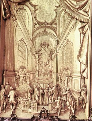 St Benedict Chanting Psalms Detail of the Organ by Johann Josef Christian Oil Painting