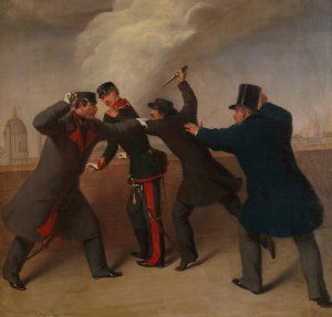 Das Attentat auf Kaiser Franz Joseph I. by Johann Josef Reiner Oil Painting