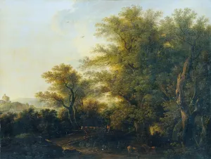 Waldausgang by Johann Josef Schindler Oil Painting