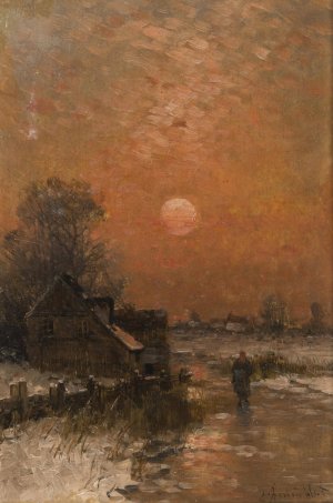 Winter by Johann Jungblut Oil Painting