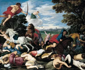 The Death of Niobe's Children Oil painting by Johann Koenig