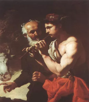 Mercury Piping to Argus by Johann Karl Loth - Oil Painting Reproduction