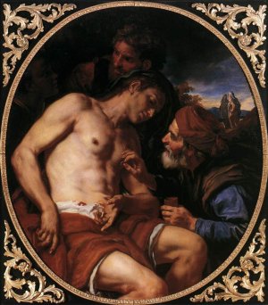 The Good Samaritane by Johann Karl Loth Oil Painting