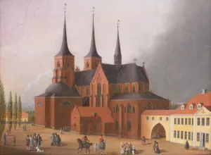 Roskilde Cathedra Oil painting by Johann Karl Schultz