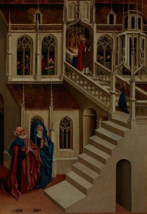Presentation of the Virgin Mary in the Temple - Altar Panel from Marienfeld by Johann Koerbecke Oil Painting