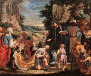 Thomas The Apostle Baptising The Indo-Parthian King Gudnaphar by Johann Konig Oil Painting