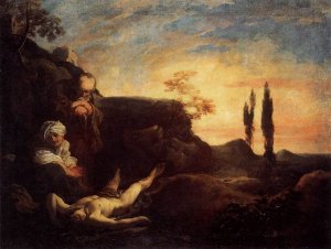 Adam and Eve Mourning for Abel by Johann Liss Oil Painting