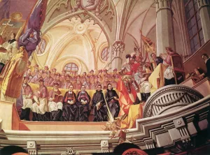 The Council in Trident Detail Oil painting by Johann Lucas Kracker