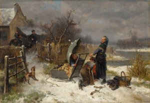 Behind The Ramparts by Johann Mari Henri Ten Kate Oil Painting
