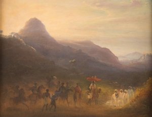 Oriental scenery by Johann Martin Bernatz Oil Painting