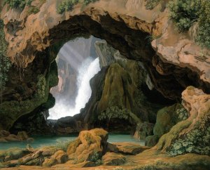 The Grotto of Neptune in Tivoli by Johann Martin Von Rohden Oil Painting