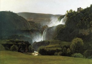 The Waterfalls of Tivoli by Johann Martin Von Rohden Oil Painting