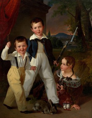 Carl, Mathias und Katherine Wisgrill als Kinder by Johann Matthias Ranftl Oil Painting