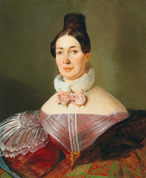 Portrait of a Lady by Johann Matthias Ranftl Oil Painting
