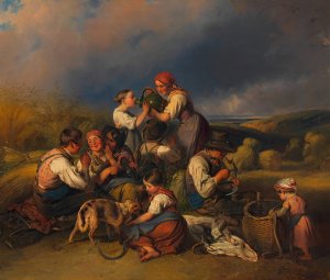 Rast der Schnitter by Johann Matthias Ranftl Oil Painting