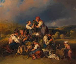 Rast der Schnitter by Johann Matthias Ranftl Oil Painting