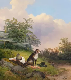 Schlafender junger Mann by Johann Matthias Ranftl Oil Painting