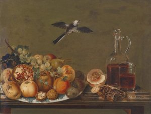 Stillleben mit Feigen und apfeln by Johann Matthias Wurzer Oil Painting