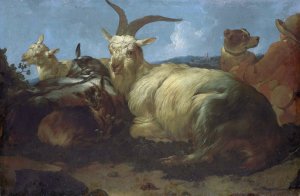 A Goatherd Watching his Animals by Johann Melchior Roos Oil Painting