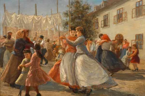 Der letzte Tanz auf dem Sechsschimmelberg Oil painting by Johann Michael Kupfer