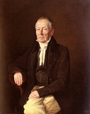 Franz Purschka, Pensionierter Linzer Oberpostamtskontrolleur by Johann Michael Neder Oil Painting