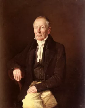 Franz Purschka, Pensionierter Linzer Oberpostamtskontrolleur Oil painting by Johann Michael Neder