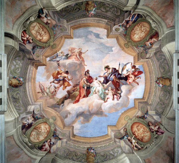 Main Product Photo of Andromeda Being Taken Up into Olympus Painting by Johann Michael Rottmayr