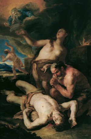 Beweinung Abels by Johann Michael Rottmayr Oil Painting