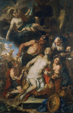 Die Opferung Iphigeniens by Johann Michael Rottmayr Oil Painting