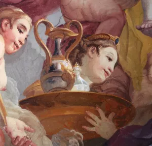 Retinue of Mars and Venus Detail Oil painting by Johann Michael Rottmayr
