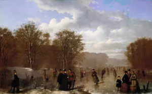 Skating on the Wissahickon Oil painting by Johann Monglels Culverhouse