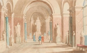 Antiken Saal im Louvre zu Paris Oil painting by Johann Nepomuk Ender