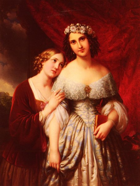 Die Madchen by Johann-Nepomuk Ender - Hand-Painted Oil Painting Reproduction