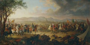 Kaiser Leopold I. und KOnig Jan III. Sobieski vor Wien by Johann Nepomuk Hochle Oil Painting