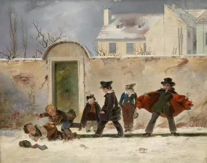 Nach der Schule by Johann Nepomuk Mayer Oil Painting