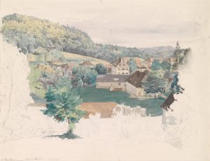 Blick uber Bad Rohitsch-Sauerbrunn Skizze by Johann Nepomuk Passini Oil Painting