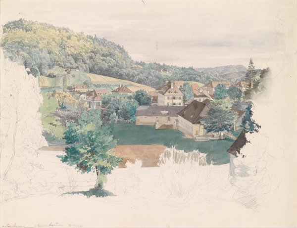 Blick uber Bad Rohitsch-Sauerbrunn Skizze by Johann Nepomuk Passini - Hand-Painted Oil Painting Reproduction